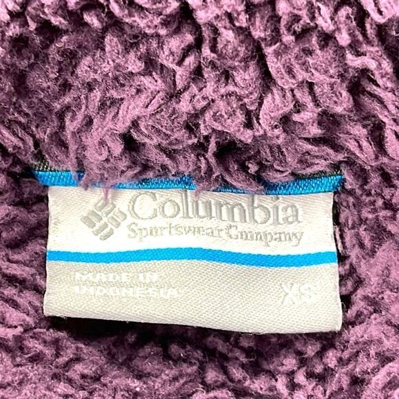Columbia Fast Beauty Fleece Full Zip Jacket Womens Extra Small XS Purple Blue - Picture 10 of 12